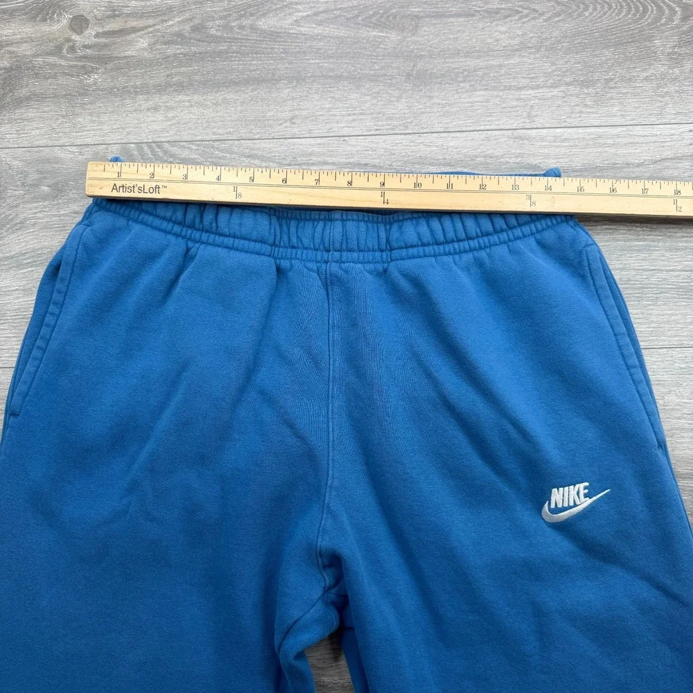 Nike Club Fleece Joggers Mens Medium Blue Tapered Swoosh Sweatpants BV2671-407